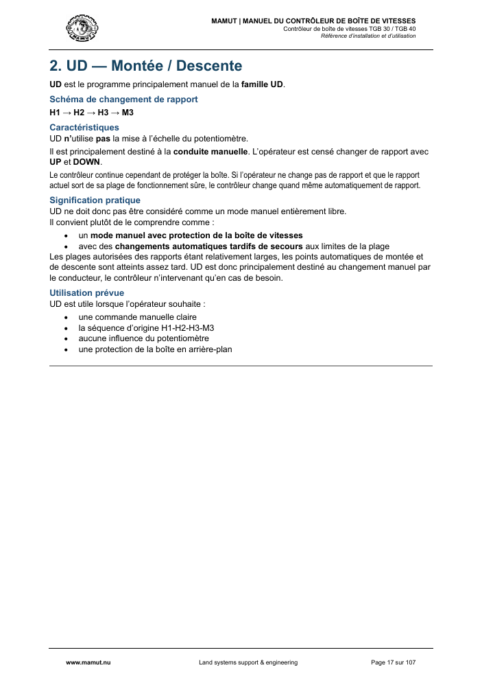 MAMUT TGB Manual page 17