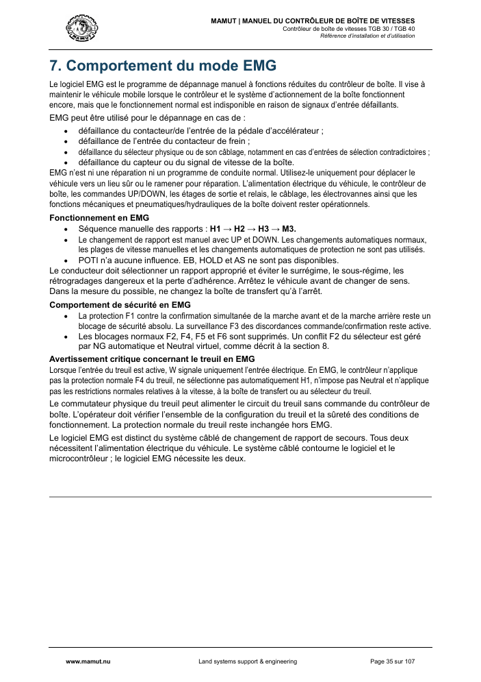MAMUT TGB Manual page 35