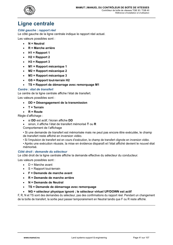 MAMUT TGB Manual page 41