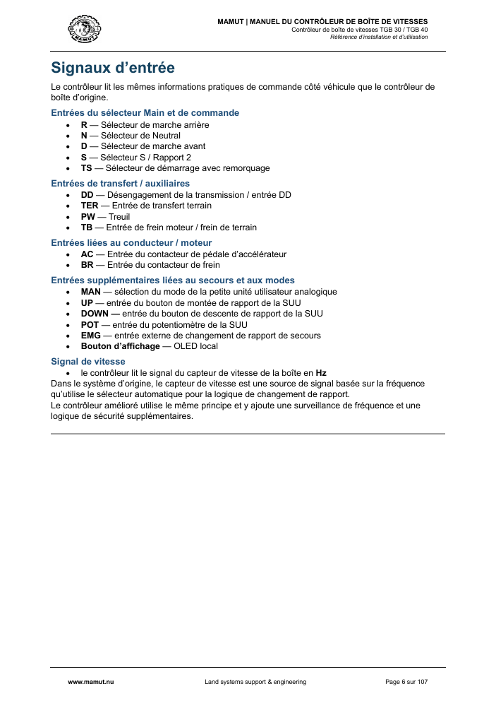 MAMUT TGB Manual page 6