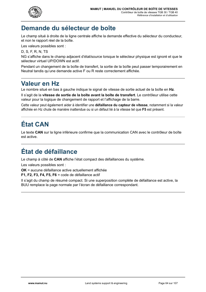 MAMUT TGB Manual page 64