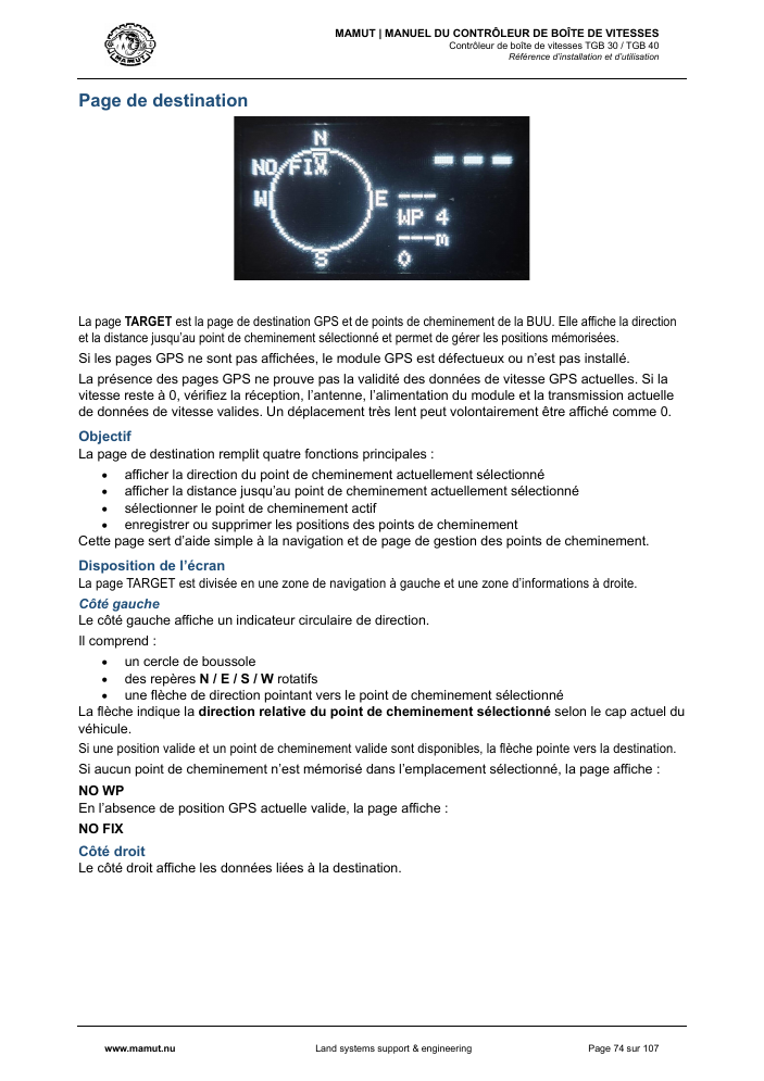 MAMUT TGB Manual page 74