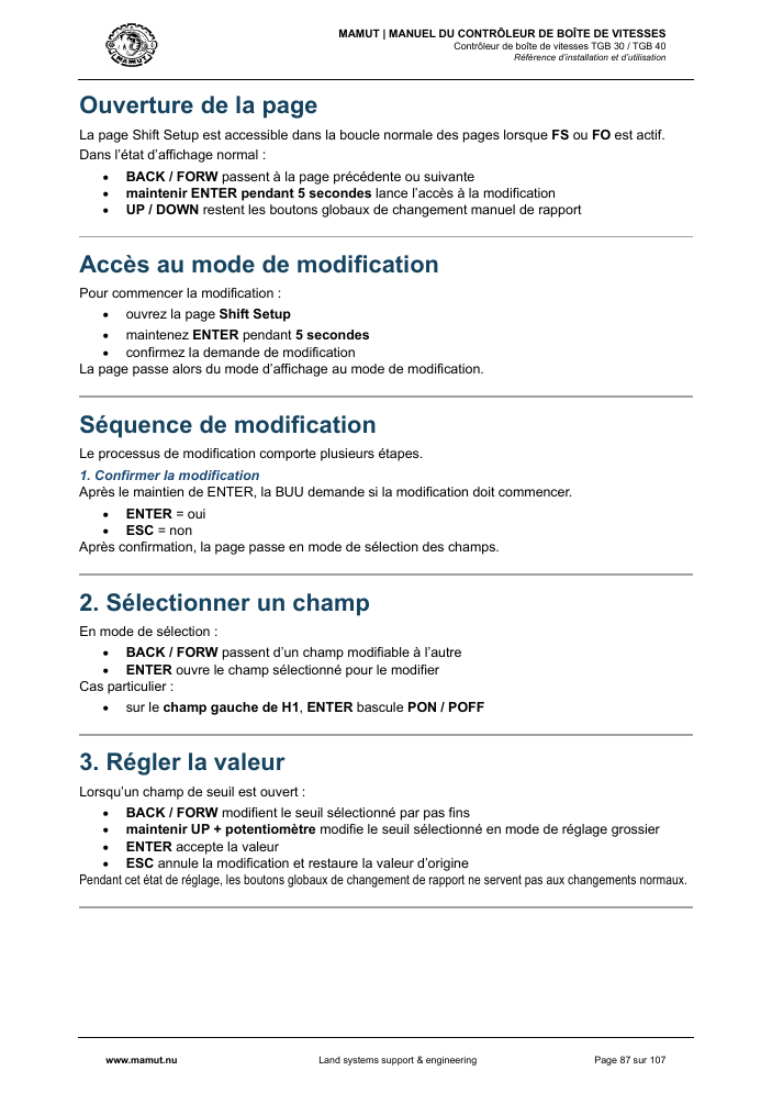 MAMUT TGB Manual page 87