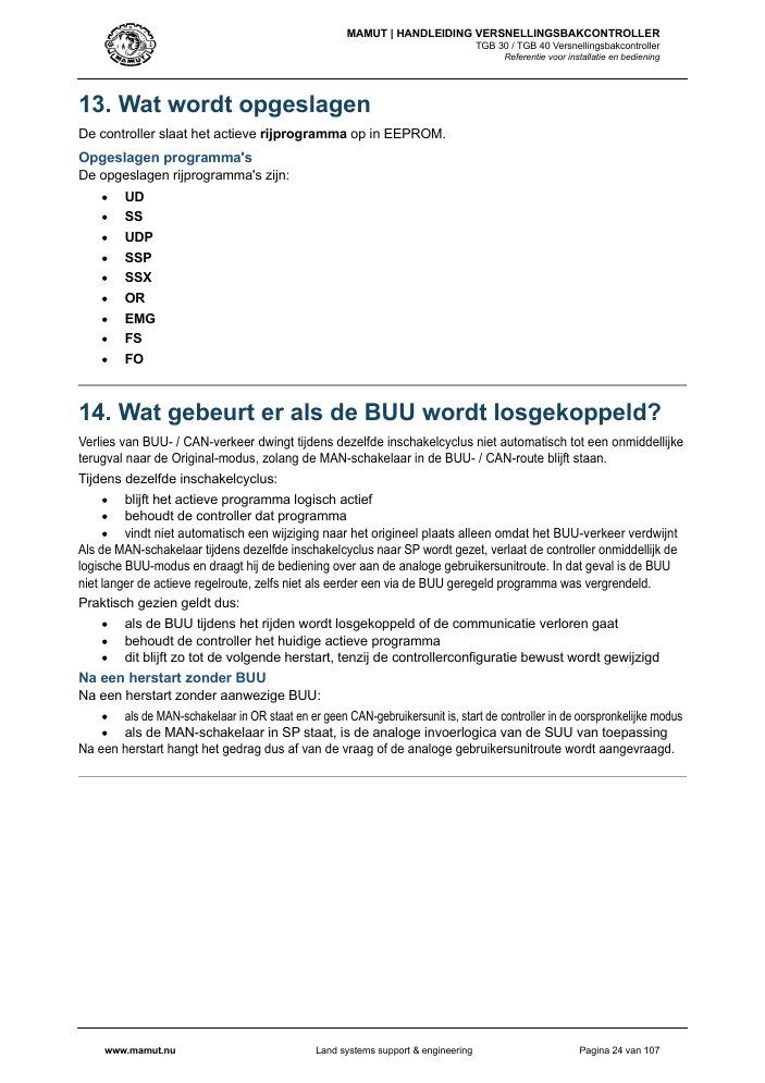 MAMUT TGB Manual page 24