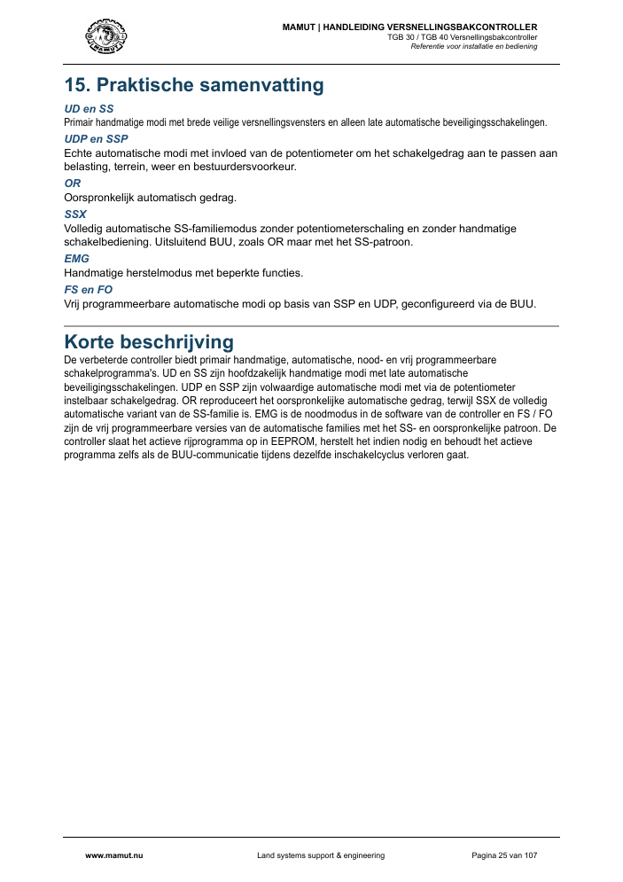 MAMUT TGB Manual page 25