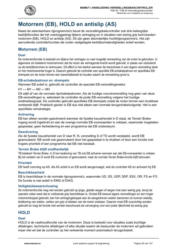 MAMUT TGB Manual page 26