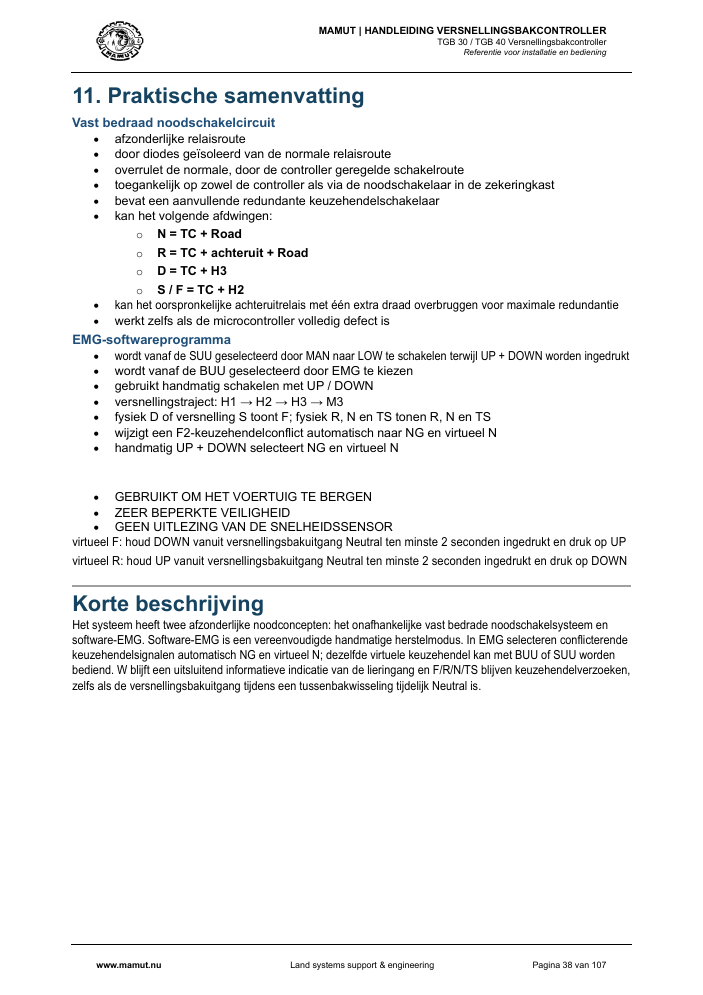 MAMUT TGB Manual page 38