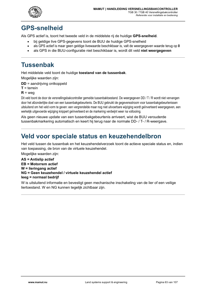 MAMUT TGB Manual page 63