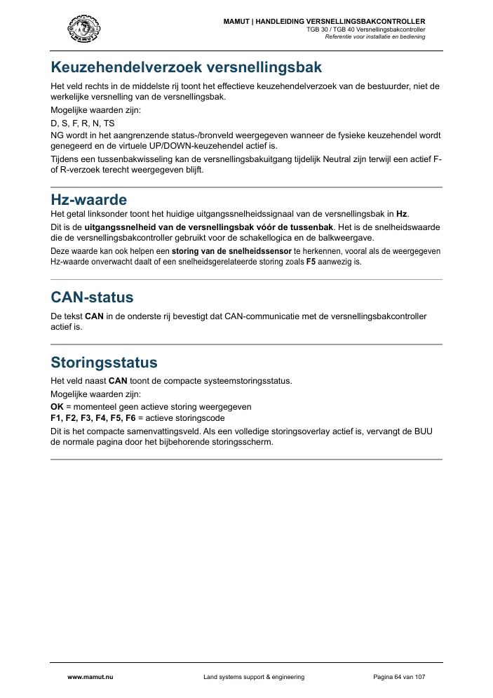 MAMUT TGB Manual page 64