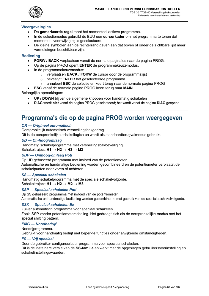MAMUT TGB Manual page 67