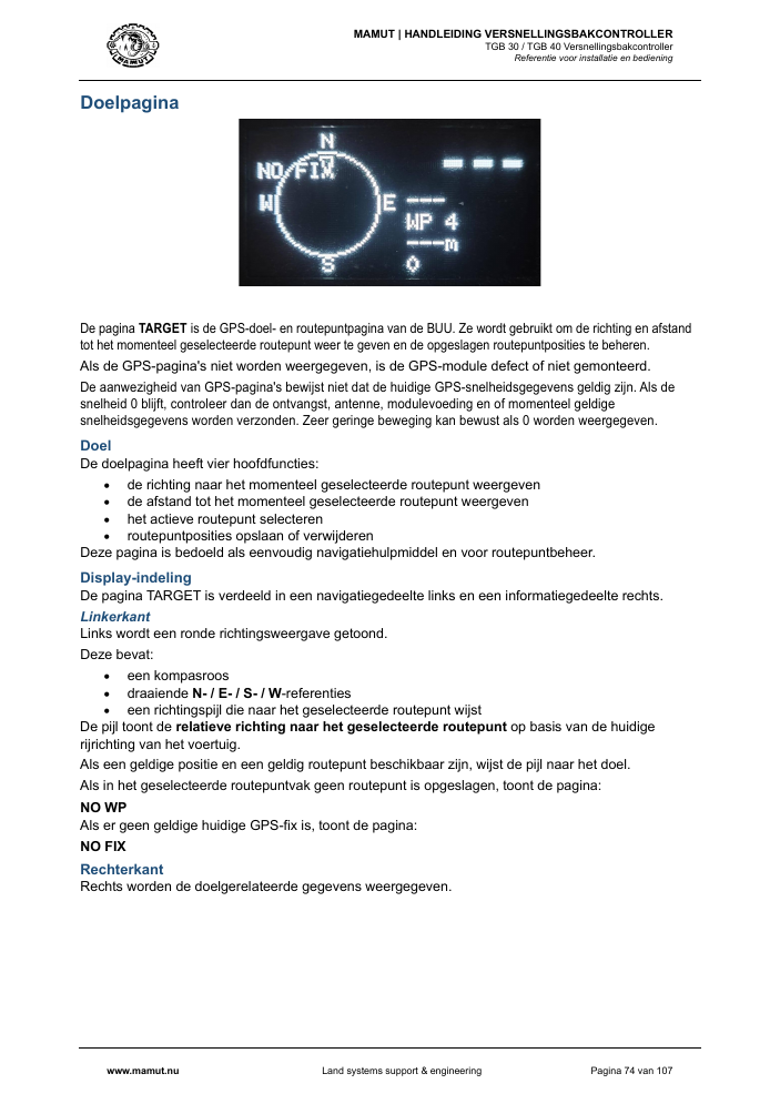MAMUT TGB Manual page 74