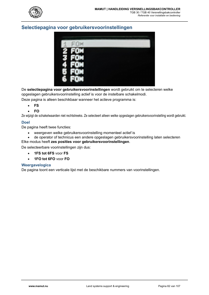 MAMUT TGB Manual page 82
