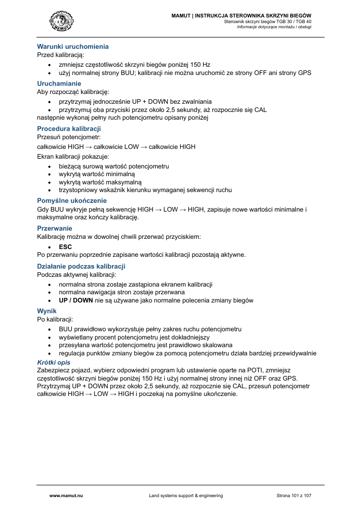 MAMUT TGB Manual page 101