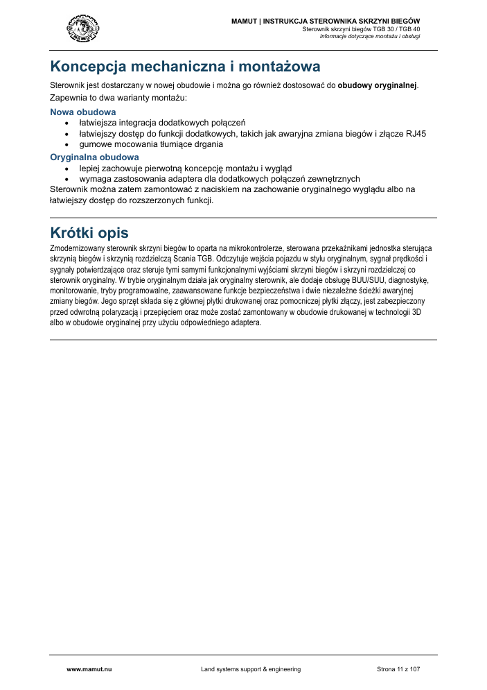 MAMUT TGB Manual page 11
