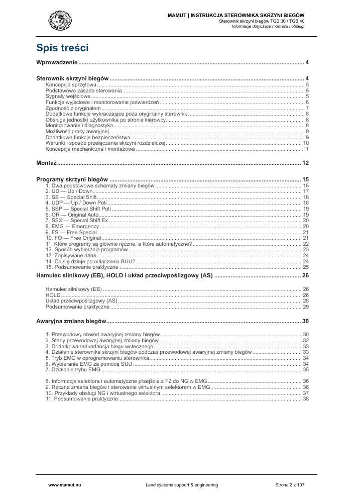 MAMUT TGB Manual page 2