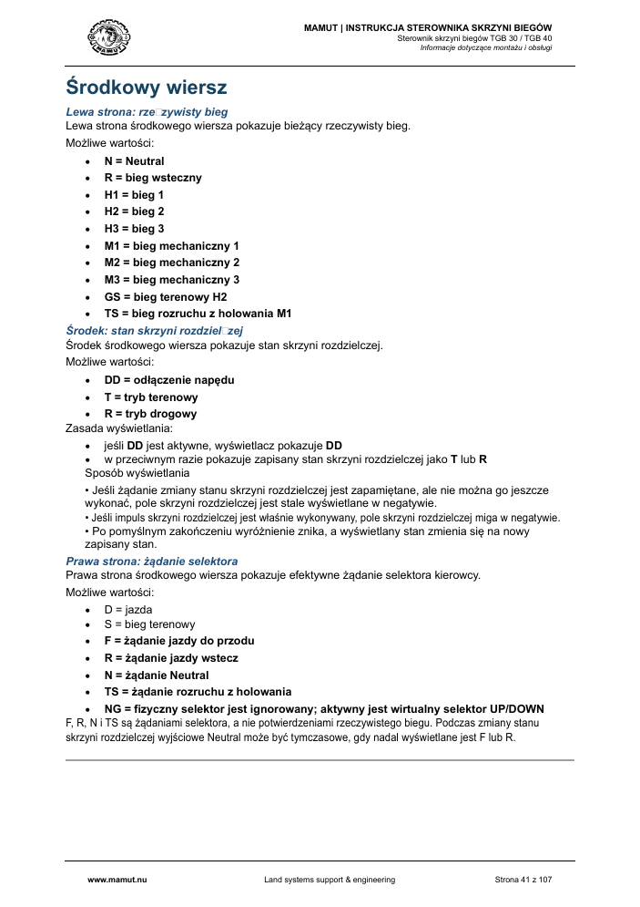MAMUT TGB Manual page 41