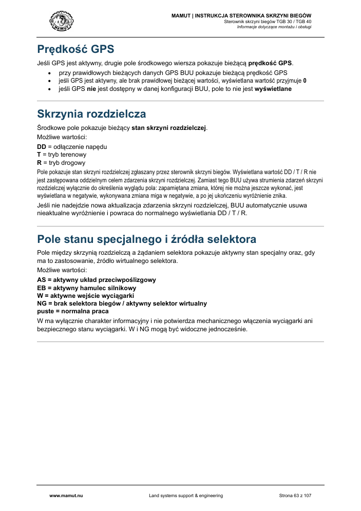 MAMUT TGB Manual page 63
