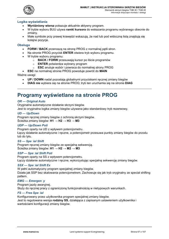 MAMUT TGB Manual page 67