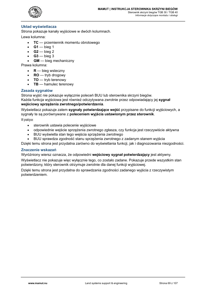 MAMUT TGB Manual page 69