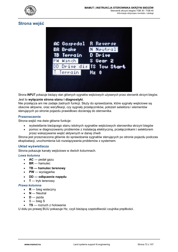MAMUT TGB Manual page 72