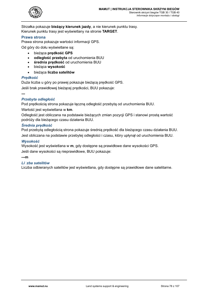 MAMUT TGB Manual page 78