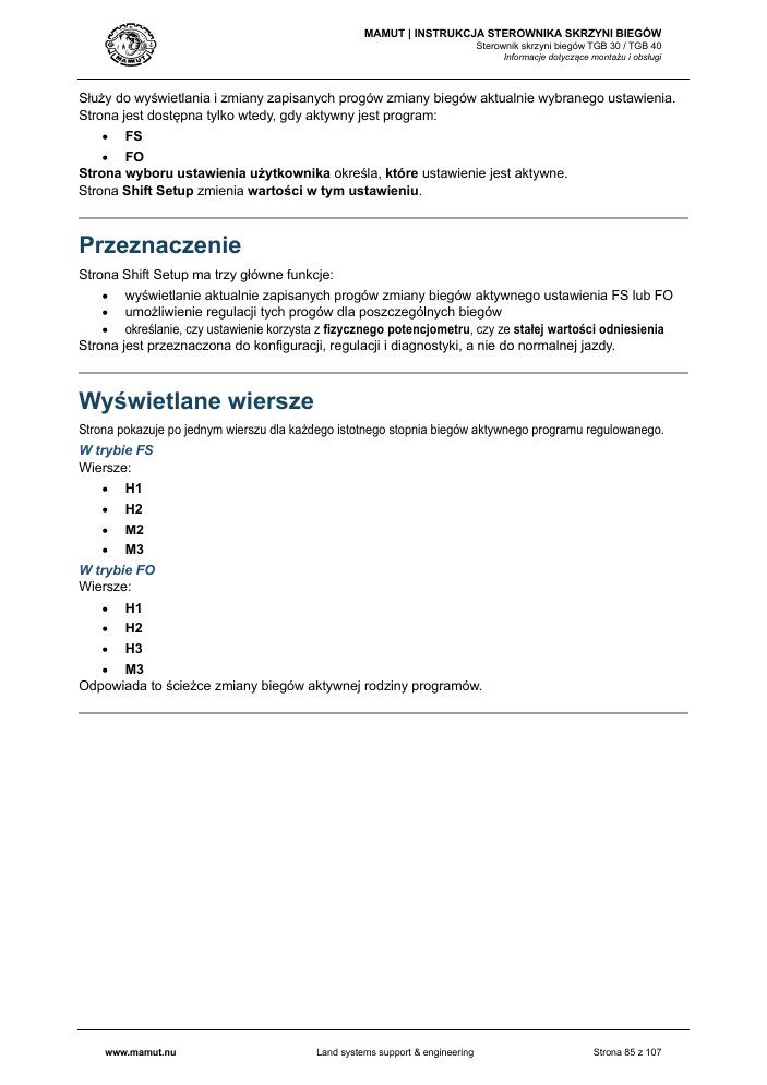 MAMUT TGB Manual page 85
