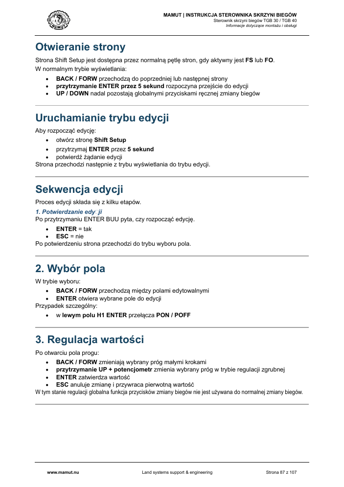 MAMUT TGB Manual page 87