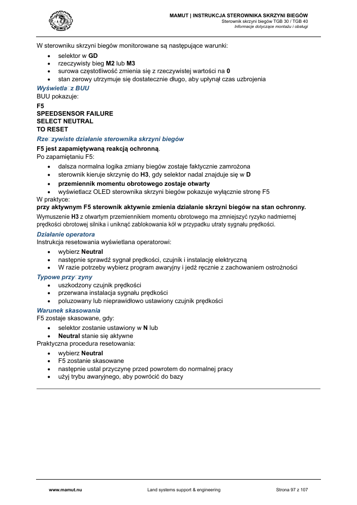 MAMUT TGB Manual page 97