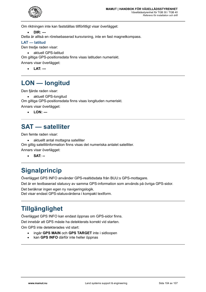 MAMUT TGB Manual page 104