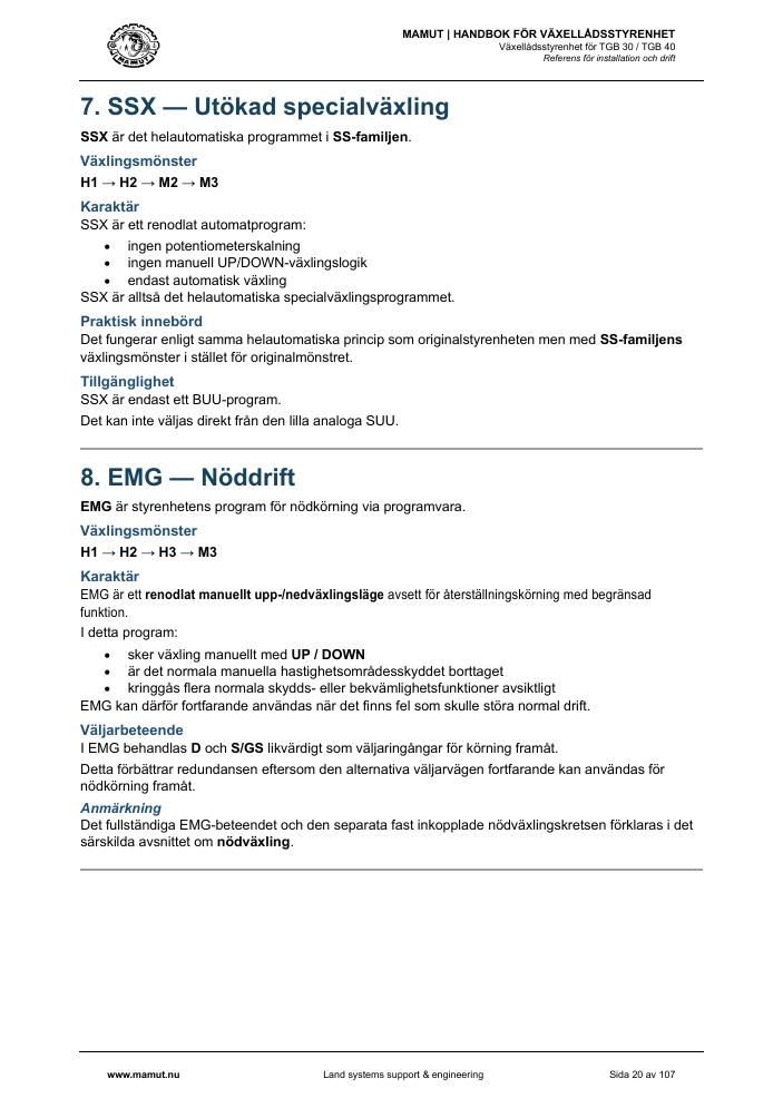 MAMUT TGB Manual page 20