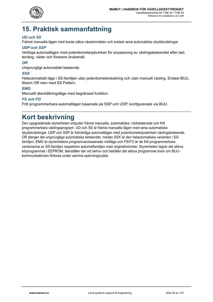 MAMUT TGB Manual page 25