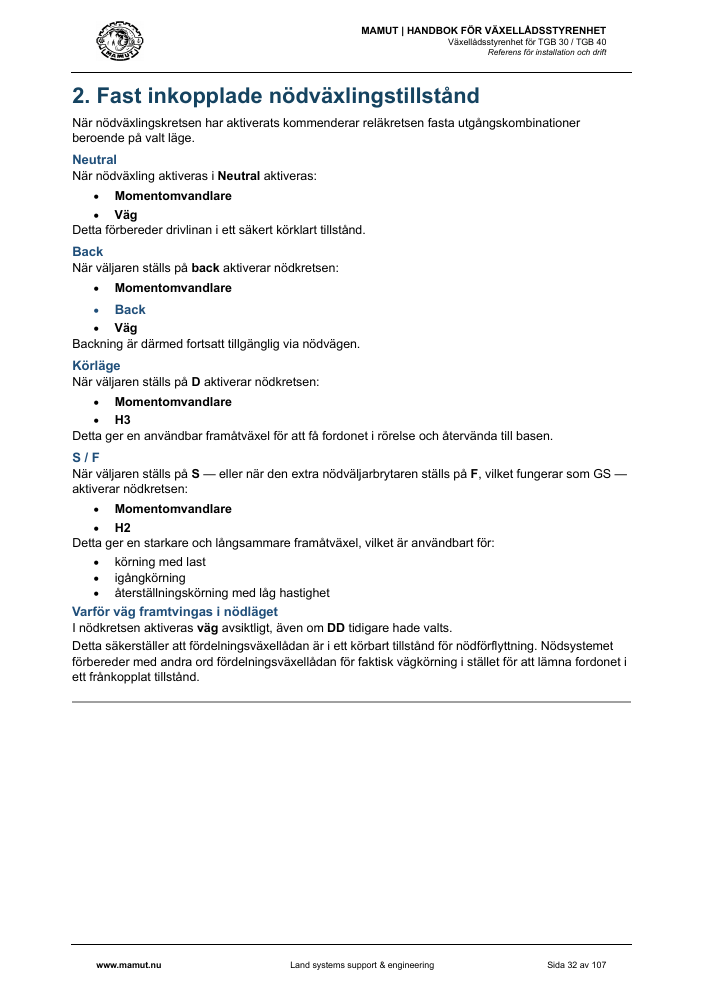 MAMUT TGB Manual page 32