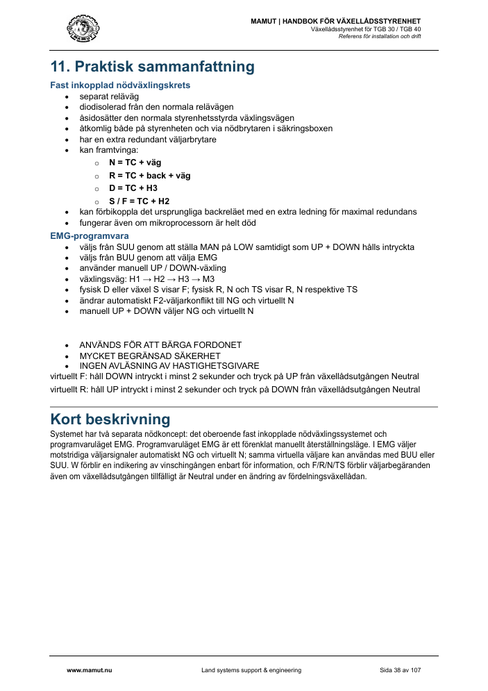 MAMUT TGB Manual page 38