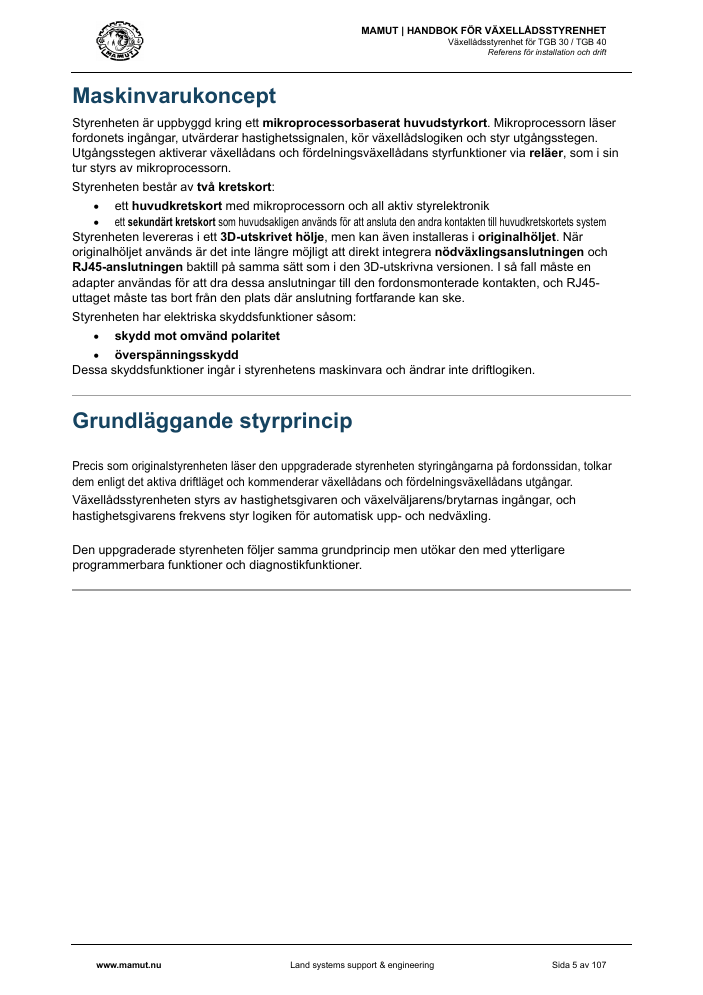 MAMUT TGB Manual page 5