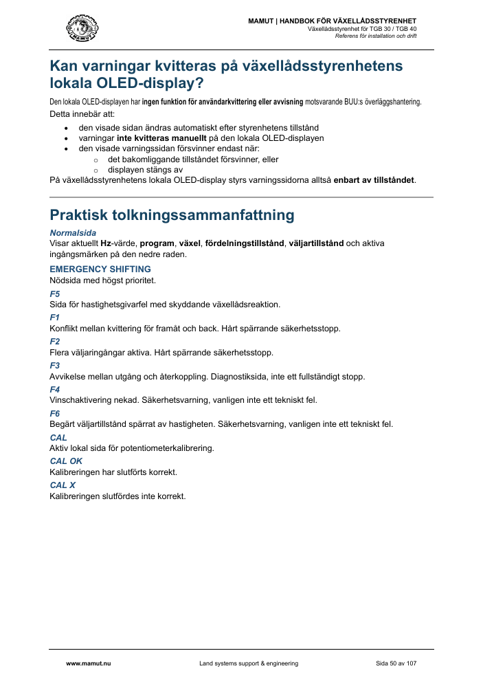MAMUT TGB Manual page 50