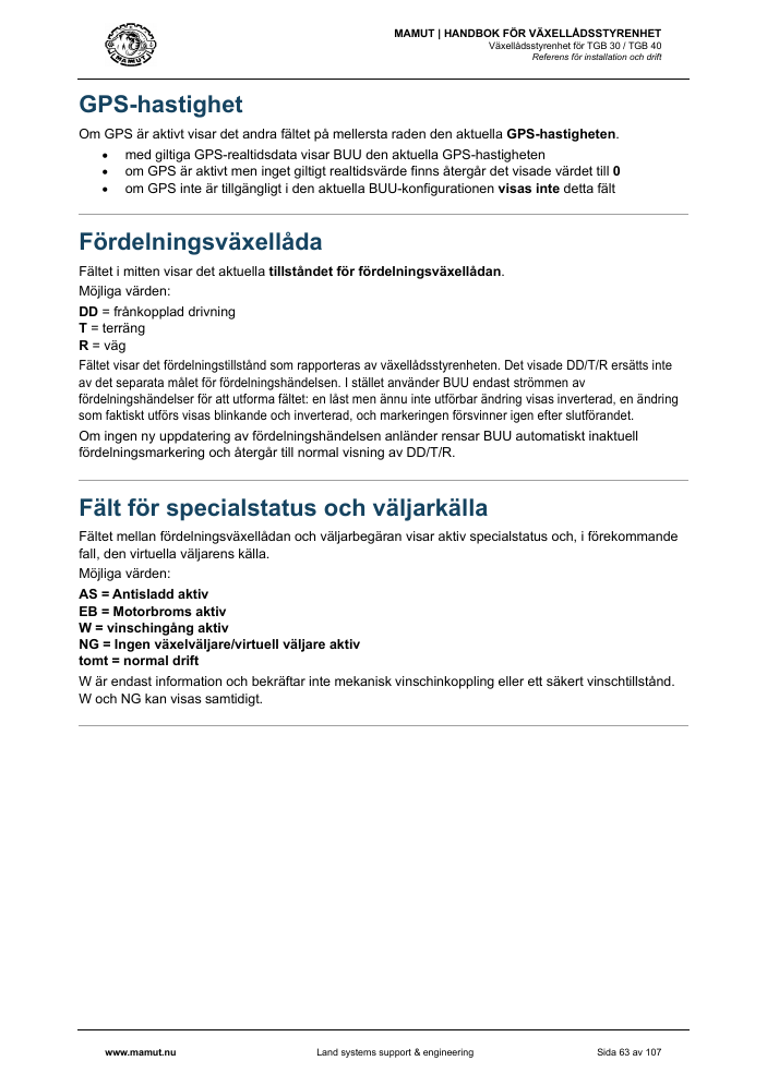 MAMUT TGB Manual page 63