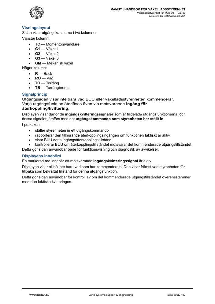 MAMUT TGB Manual page 69