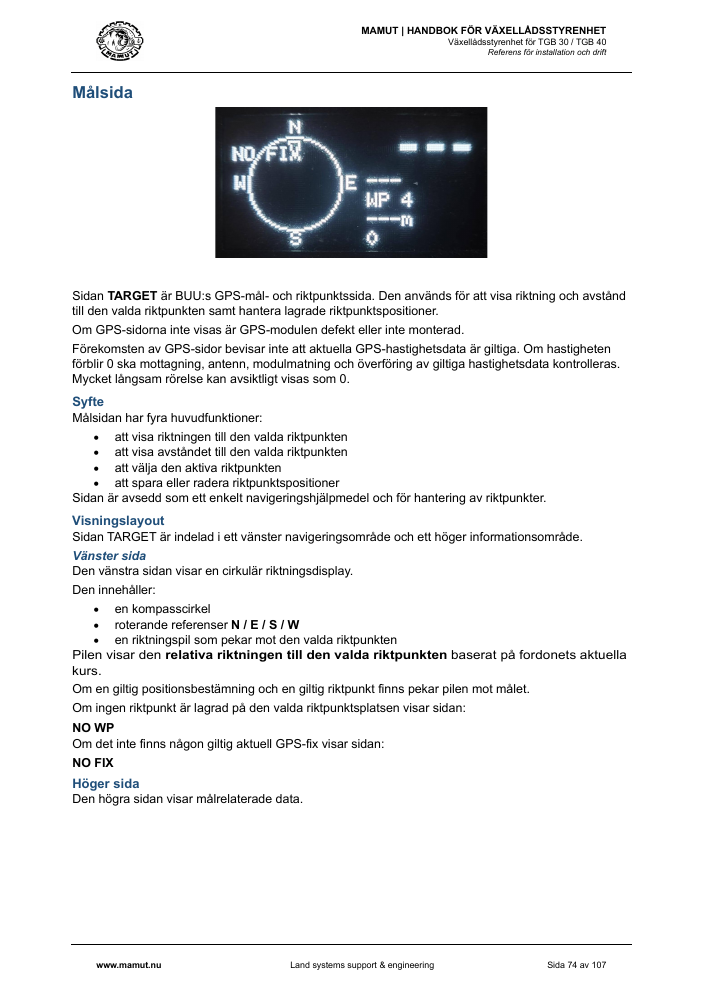 MAMUT TGB Manual page 74