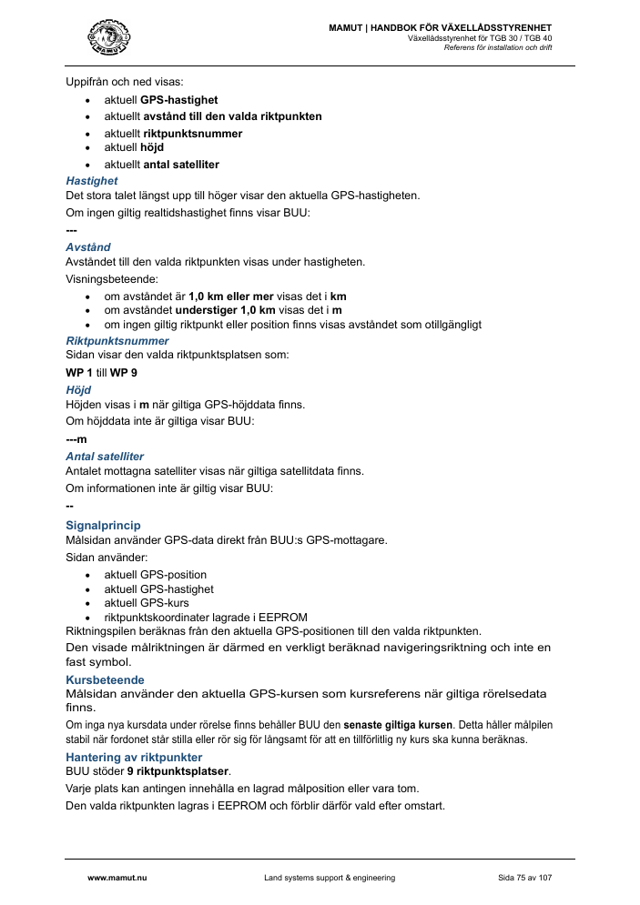 MAMUT TGB Manual page 75