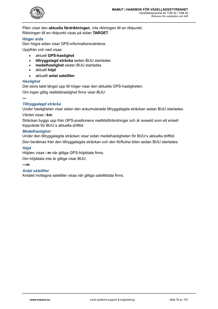MAMUT TGB Manual page 78