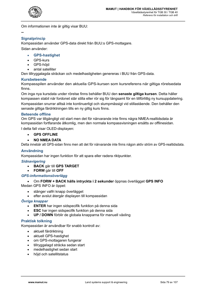 MAMUT TGB Manual page 79