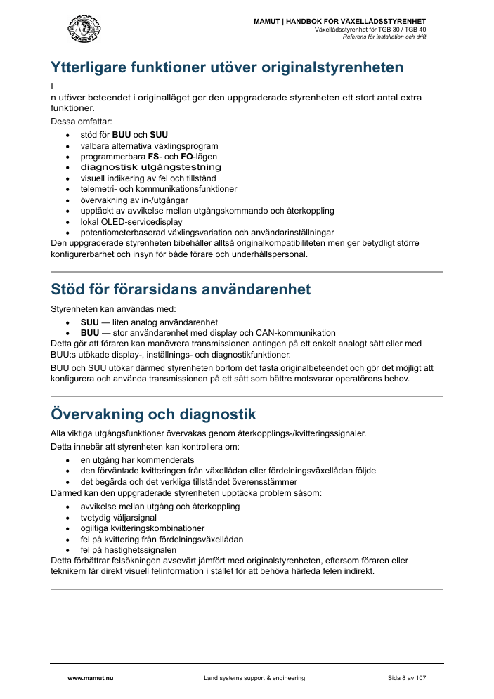 MAMUT TGB Manual page 8