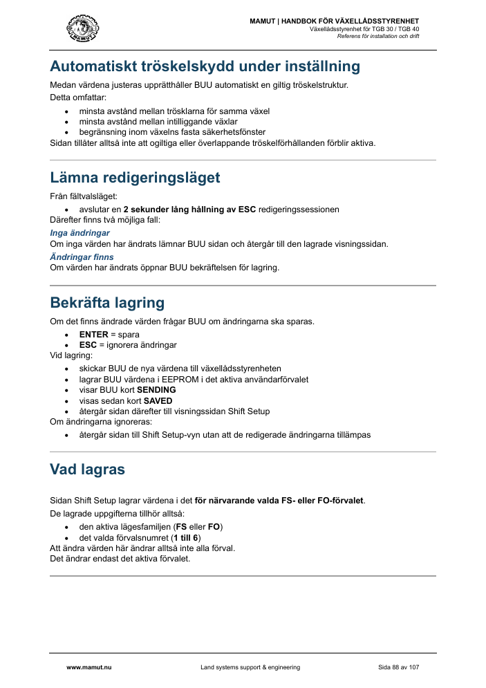 MAMUT TGB Manual page 88