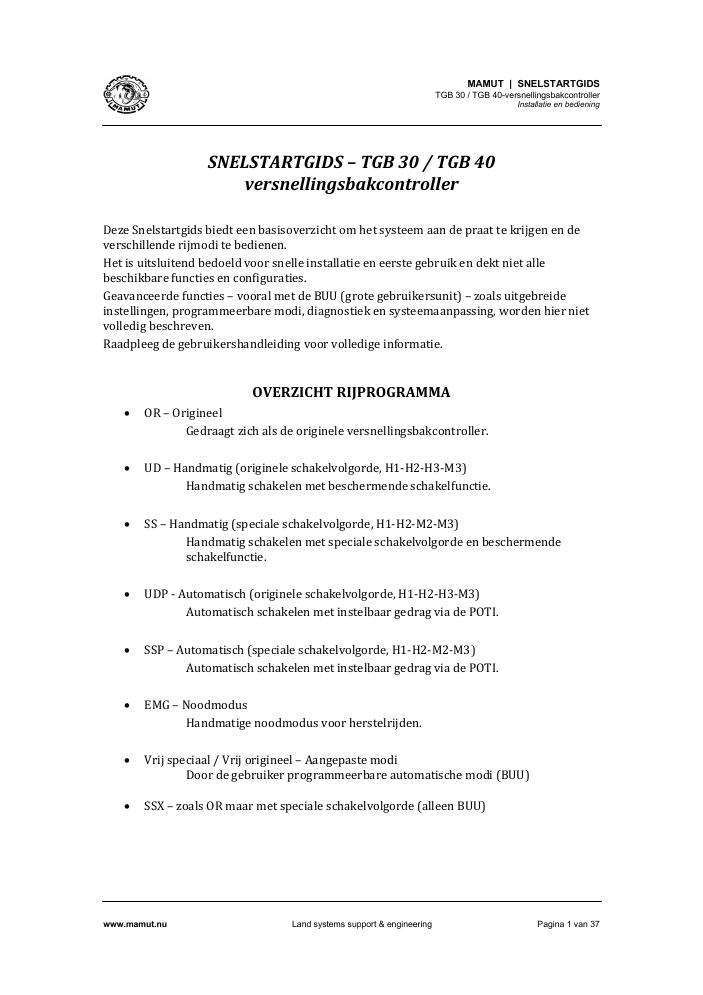TGB Quick Start Guide page 1